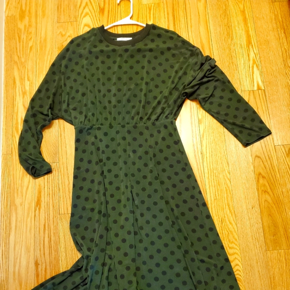 Polka dot midi flare dress